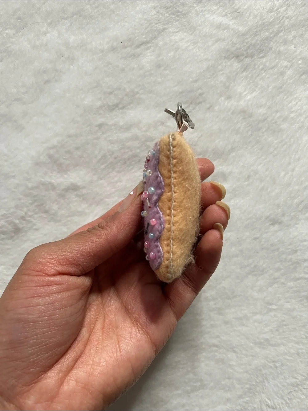 Pop tart  Cute Lavender Sprinkle Toast Keychain Charm